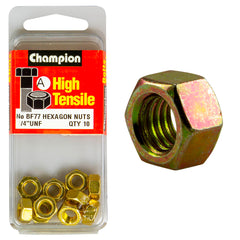 Champion - Hex Plain Nuts - 1/4" - UNF - Class 5 | BF77