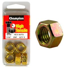 Champion - Hex Plain Nuts - 7/16" - UNF - Class 5 | BF80