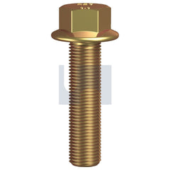 Hobsons - M10 - 1.25 x 25 Yellow Passivate JIS B1189 Type 2 Fine Flanged Hex Bolt N - Zinc - Class 8.8 | BF88Y