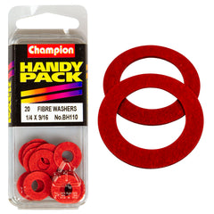 Champion - WASHERS-FLAT-FIBRE-1/4" x 9/16" x 1/32"-RED | BH110