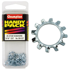 Champion - WASHERS-SHAKEPROOF-EXTERNAL-3/16"-ZINC PLATED | BH127