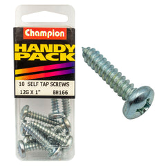 Champion - SELF TAPP SCREWS-PAN-PHILLIPS-5.5 x 25mm-ZINC PLATED | BH166