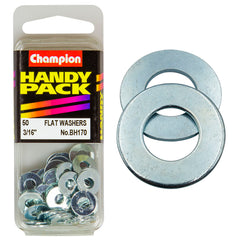 Champion - Washers - Flat - Steel - 3/16" x 7/16" 20g - Zinc Plated | BH170