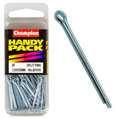Champion - Split Pins - 2.5 x 25mm - Zinc Plated | BH181