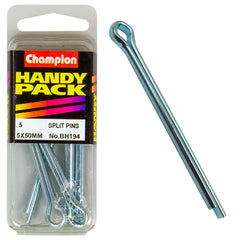 Champion - Split Pins - 5.0 x 50mm - Zinc Plated | BH194