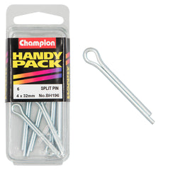 Champion - Split Pins - 4.0 x 32mm - Zinc Plated | BH196
