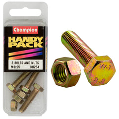 Champion - M6 x 25mm HEX SET SCREW HIGH TENSILE 8.8 & M6 x 1.00mm HEX PLAIN NUTS CLASS 8 | BH254