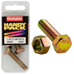 Champion - M8 x 35mm HEX SET SCREWS HIGH TENSILE 8.8 & M8 x 1.25mm HEX PLAIN NUTS CLASS 8 | BH257