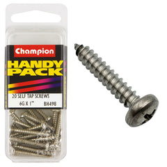 Champion - SELF TAPP SCREWS-PAN-PHILLIPS-3.5 x 25mm-NICKEL PLATED | BH498