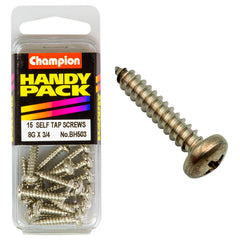 Champion - SELF TAPP SCREWS-PAN-PHILLIPS-4.2 x 19mm-NICKEL PLATED | BH503