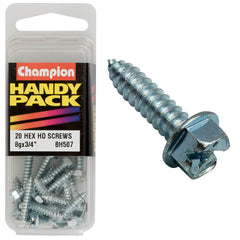 Champion - SELF TAPP SCREWS-HEX-COMBO-4.2 x 19mm-ZINC PLATED | BH507