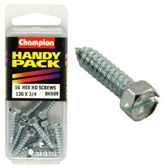 Champion - SELF TAPP SCREWS-HEX-COMBO-5.5 x 19mm-ZINC PLATED | BH509