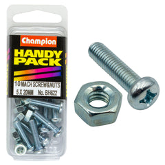Champion - MACHINE SCREWS & NUTS-PAN-PHILLIPS-M5 x 20mm-ZINC PLATED | BH622