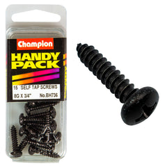 Champion - SELF TAPP SCREWS-PAN-PHILLIPS-4.2 x 19mm-BLACK | BH736