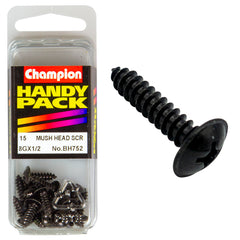 Champion - SELF TAPP SCREWS-MUSH-PHILLIPS-4.2 x 13mm-BLACK | BH752