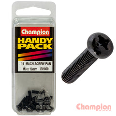 Champion - M3 X 10MM BLACK MACHINE SCREWS | BH800