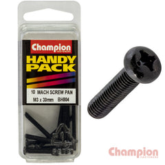 Champion - M3 X 30MM BLACK MACHINE SCREWS | BH804