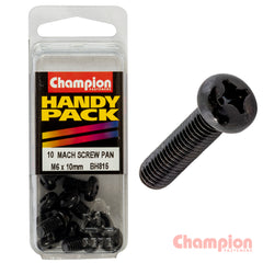 Champion - M6 X 10MM BLACK MACHINE SCREWS | BH815
