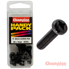 Champion - M6 X 16MM BLACK MACHINE SCREWS | BH816