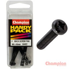 Champion - M6 X 45MM BLACK MACHINE SCREWS | BH822