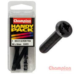 Champion - M6 X 50MM BLACK MACHINE SCREWS | BH823
