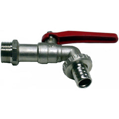 AIP - Ball Valve Brass Bibcock Lever Handle Red General Purpose BSPT - 1" | 25-031-016 | BIB25