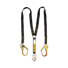 B-Safe - Shock Absorbing Lanyard B-Safe Web Twin 2M Steel Snap x1 Scaffold Hook x2 50KG-140KG | BL04222HD