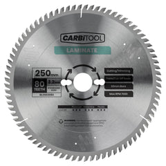 Carbitool - Blade Circular Saw 80T Arbor 30mm Laminate 250mm | BL2503080