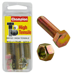 Champion - Hex Set Screws & Nuts - High Tensile - x 45mm - Grade 8.8 | BM123