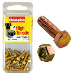 Champion - Hex Set Screws & Nuts - High Tensile - M5 x 16mm - Grade 8.8 | BM12