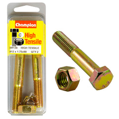 Champion - HEX BOLTS & NUTS - HIGH TENSILE - M12 x 90mm - GRADE 8.8 | BM134