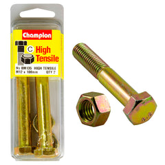 Champion - HEX BOLTS & NUTS - HIGH TENSILE - M12 x 100mm - GRADE 8.8 | BM135