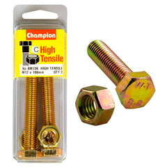 Champion - Hex Set Screws & Nuts - High Tensile - M12 x 100mm - Grade 8.8 | BM136