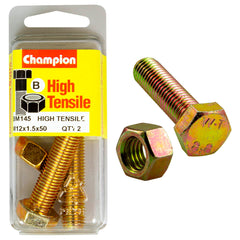 Champion - Hex Set Screws & Nuts - High Tensile - M12 x 50 1.5mm - Grade 8.8 | BM145
