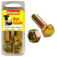 Champion - Hex Set Screws & Nuts - High Tensile - M12 x 35 1.25mm - Grade 8.8 | BM150