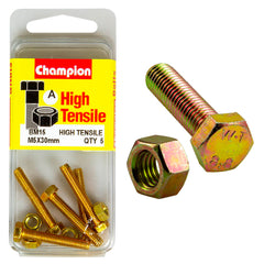 Champion - Hex Set Screws & Nuts - High Tensile - M5 x 30mm - Grade 8.8 | BM15