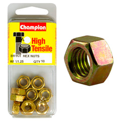 Champion - Hex Plain Nuts - High Tensile - M8 x 1.25mm - Class 8 | BM161
