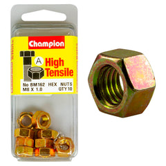 Champion - Hex Plain Nuts - High Tensile - M8 x 1.00mm - Class 8 | BM162