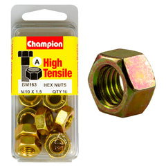 Champion - Hex Plain Nuts - High Tensile - M10 x 1.5mm - Class 8 | BM163