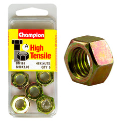 Champion - Hex Plain Nuts - High Tensile - M10 x 1.00mm - Class 8 | BM165