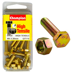 Champion - Hex Set Screws & Nuts - High Tensile - M6 x 20mm - Grade 8.8 | BM22