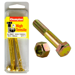 Champion - HEX BOLTS & NUTS - HIGH TENSILE - M6 x 100mm - GRADE 8.8 | BM37