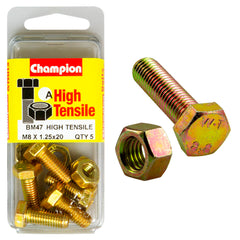 Champion - Hex Set Screws & Nuts - High Tensile - M8 x 20mm - Grade 8.8 | BM47