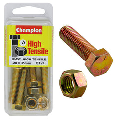 Champion - Hex Set Screws & Nuts - High Tensile - M8 x 35mm - Grade 8.8 | BM52