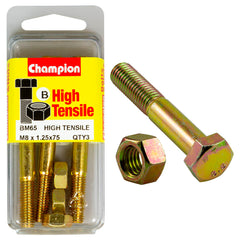 Champion - HEX BOLTS & NUTS - HIGH TENSILE - M8 x 75mm - GRADE 8.8 | BM65