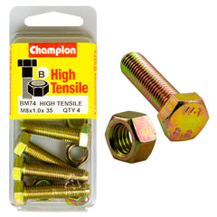 Champion - Hex Set Screws & Nuts - High Tensile - M8 x 35 1.00mm - Grade 8.8 | BM74