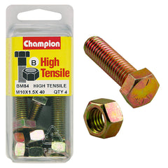 Champion - Hex Set Screws & Nuts - High Tensile - M10 x 40mm - Grade 8.8 | BM84