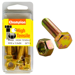 Champion - Hex Set Screws & Nuts - High Tensile - M10 x 50mm - Grade 8.8 | BM88