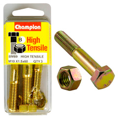 Champion - HEX BOLTS & NUTS - HIGH TENSILE - M10 x 60mm - GRADE 8.8 | BM89