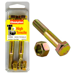 Champion - HEX BOLTS & NUTS - HIGH TENSILE - M10 x 100mm - GRADE 8.8 | BM98
